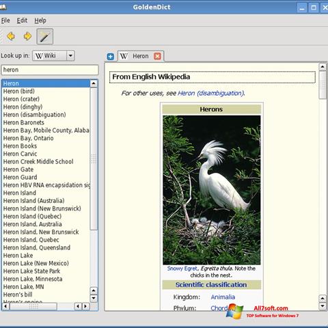 Screenshot GoldenDict per Windows 7