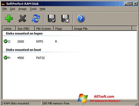 Screenshot SoftPerfect RAM Disk per Windows 7
