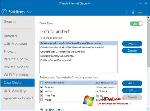 Screenshot Panda Internet Security per Windows 7