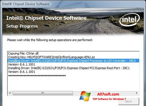 Screenshot Intel Chipset Device Software per Windows 7