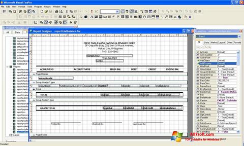 Screenshot Microsoft Visual FoxPro per Windows 7