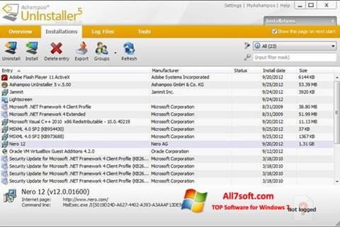 Screenshot Ashampoo UnInstaller per Windows 7