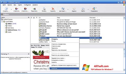 Screenshot Outlook Express per Windows 7