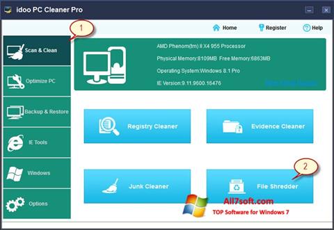 Screenshot PC Cleaner per Windows 7