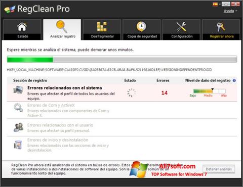 Screenshot RegClean Pro per Windows 7