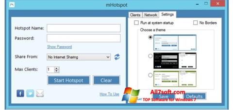 Screenshot mHotspot per Windows 7