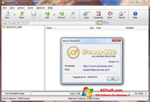 Screenshot PowerISO per Windows 7