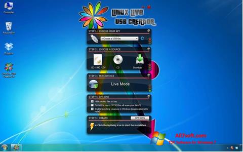 Screenshot LinuxLive USB Creator per Windows 7