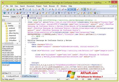Screenshot EditPlus per Windows 7
