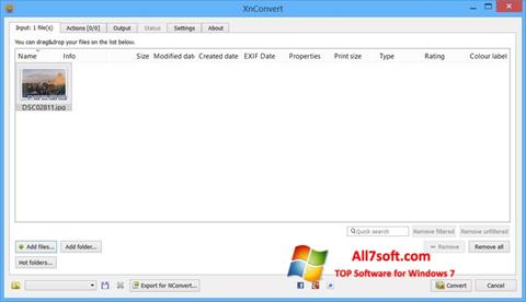 Screenshot XnConvert per Windows 7