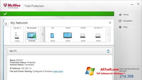 Screenshot McAfee Total Protection per Windows 7