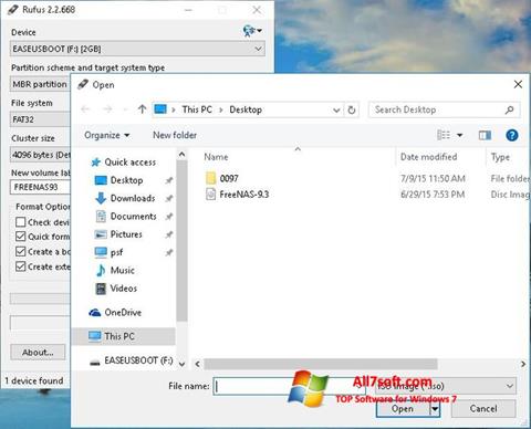 Screenshot Rufus per Windows 7