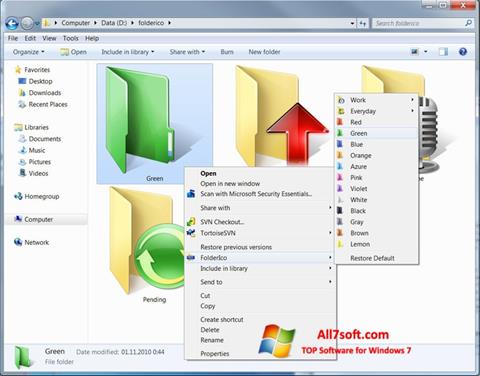 Screenshot FolderIco per Windows 7