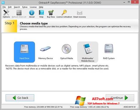 Screenshot EasyRecovery Professional per Windows 7