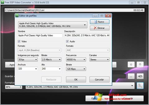 Screenshot Free MP4 Video Converter per Windows 7