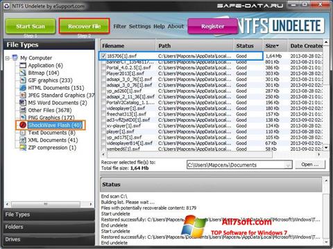 Screenshot NTFS Undelete per Windows 7