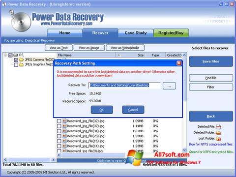 Screenshot Power Data Recovery per Windows 7