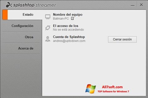 Screenshot Splashtop Streamer per Windows 7