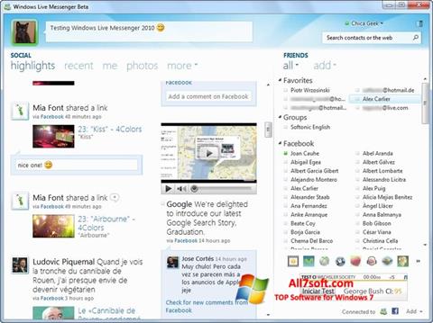 Screenshot Windows Live Messenger per Windows 7