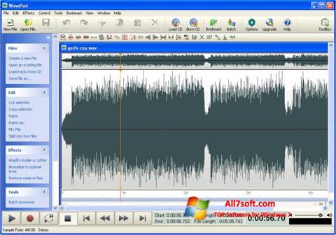 Screenshot WavePad Sound Editor per Windows 7