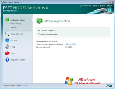 Screenshot ESET NOD32 per Windows 7