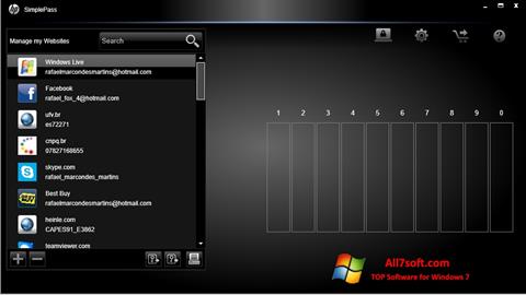 Screenshot HP SimplePass per Windows 7