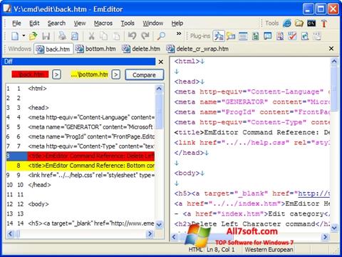 Screenshot EmEditor per Windows 7