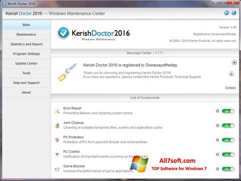 Screenshot Kerish Doctor per Windows 7