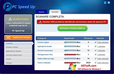 Screenshot PC Speed Up per Windows 7