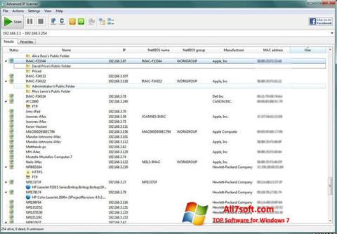 Screenshot Advanced IP Scanner per Windows 7