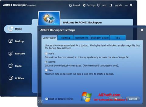 Screenshot AOMEI Backupper per Windows 7