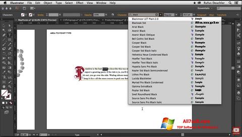 Screenshot Adobe Illustrator per Windows 7