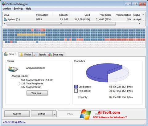 Screenshot Defraggler per Windows 7