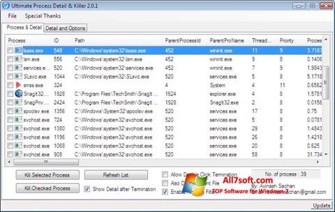 Screenshot Process Killer per Windows 7