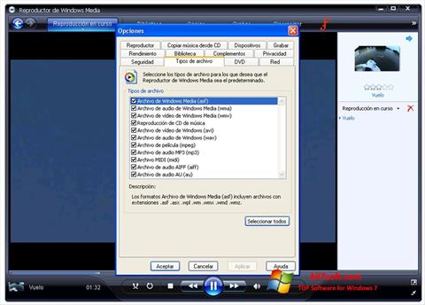 Screenshot Windows Media Player per Windows 7