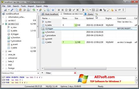 Screenshot HeidiSQL per Windows 7