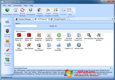 Screenshot Revo Uninstaller Pro per Windows 7