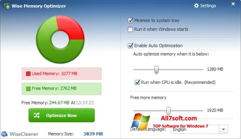 Screenshot Wise Memory Optimizer per Windows 7