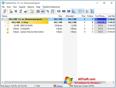 Screenshot TreeSize Free per Windows 7
