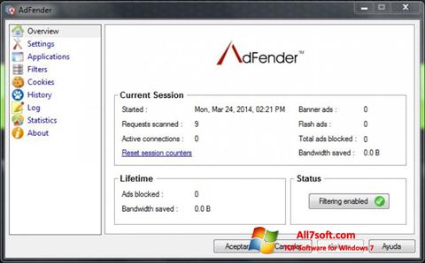 Screenshot AdFender per Windows 7
