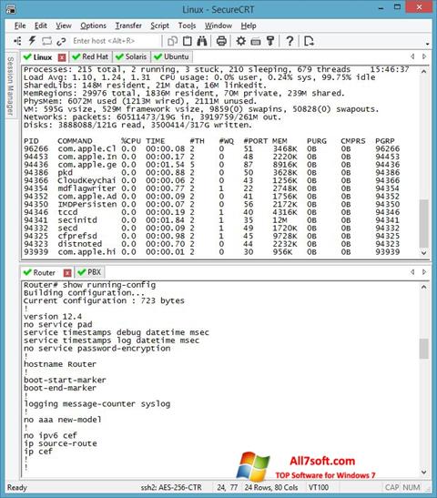 Screenshot SecureCRT per Windows 7