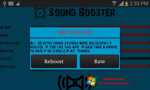 Screenshot Sound Booster per Windows 7