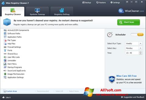 Screenshot Wise Registry Cleaner per Windows 7