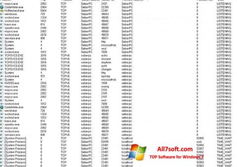Screenshot TCPView per Windows 7