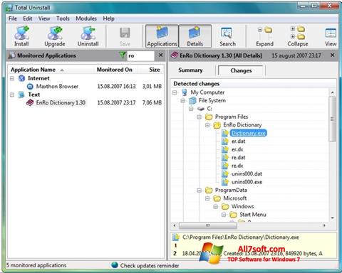 Screenshot Total Uninstall per Windows 7
