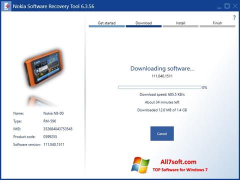 Screenshot Nokia Software Recovery Tool per Windows 7