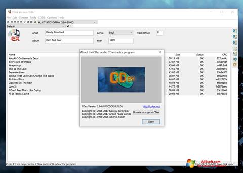 Screenshot CDex per Windows 7