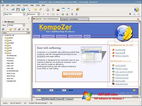 Screenshot KompoZer per Windows 7