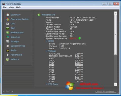 Screenshot Speccy per Windows 7