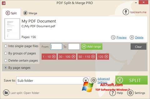 Screenshot PDF Split and Merge per Windows 7